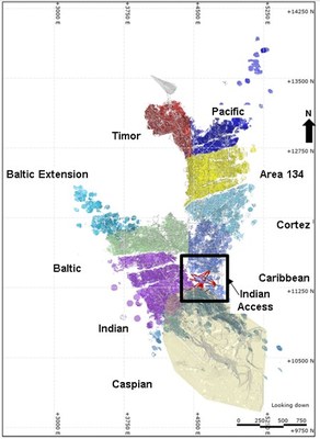 Figure 1: Mineralized Zones at Plutonic Underground with (Plan View) (CNW Group/Superior Gold)